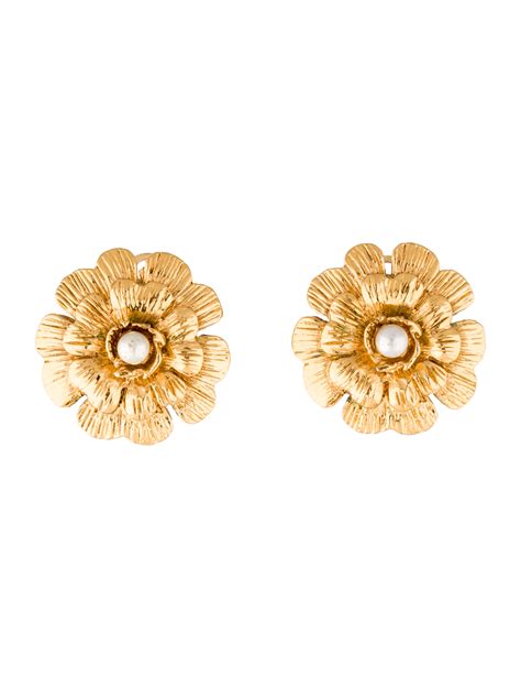 chanel camelia diamond earrings|chanel camellia flower earrings.